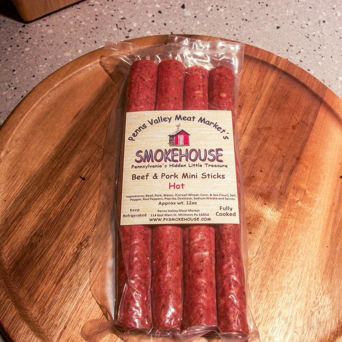 Hot Beef & Pork Mini Sticks – PV Smokehouse